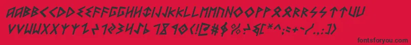 HeorotItalic Font – Black Fonts on Red Background