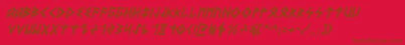 HeorotItalic Font – Brown Fonts on Red Background
