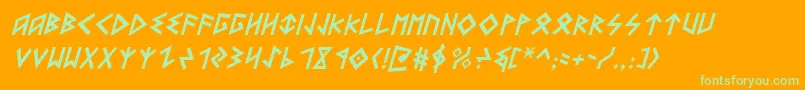 HeorotItalic Font – Green Fonts on Orange Background