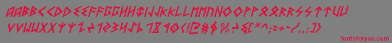 HeorotItalic Font – Red Fonts on Gray Background