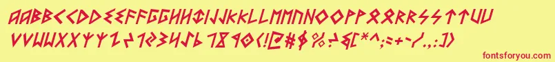HeorotItalic Font – Red Fonts on Yellow Background