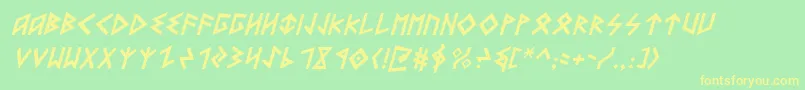 HeorotItalic Font – Yellow Fonts on Green Background
