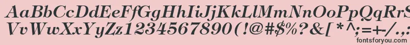 Czcionka TiffanystdDemiitalic – czarne czcionki na różowym tle