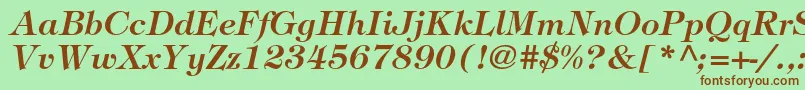 TiffanystdDemiitalic Font – Brown Fonts on Green Background