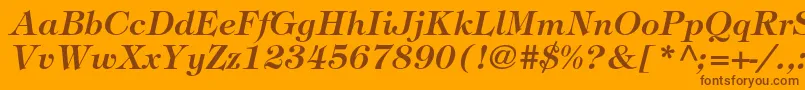 TiffanystdDemiitalic-Schriftart – Braune Schriften auf orangefarbenem Hintergrund