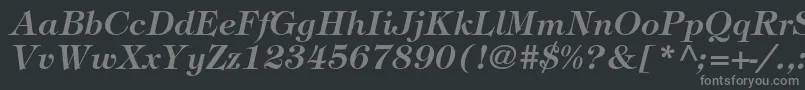 Czcionka TiffanystdDemiitalic – szare czcionki na czarnym tle