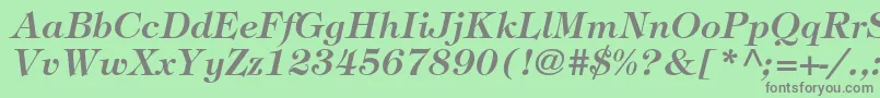 Fonte TiffanystdDemiitalic – fontes cinzas em um fundo verde