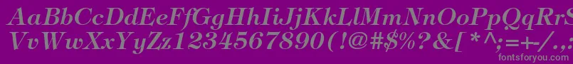 TiffanystdDemiitalic-Schriftart – Graue Schriften auf violettem Hintergrund