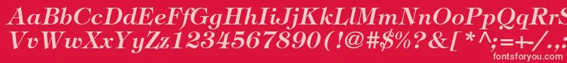 フォントTiffanystdDemiitalic – 赤い背景にピンクのフォント