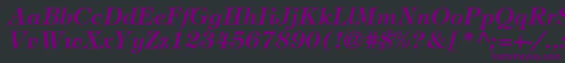 フォントTiffanystdDemiitalic – 黒い背景に紫のフォント