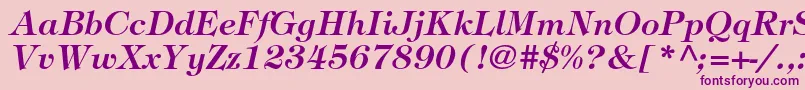 フォントTiffanystdDemiitalic – ピンクの背景に紫のフォント