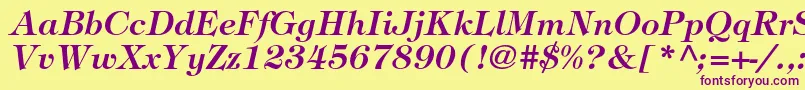 TiffanystdDemiitalic Font – Purple Fonts on Yellow Background