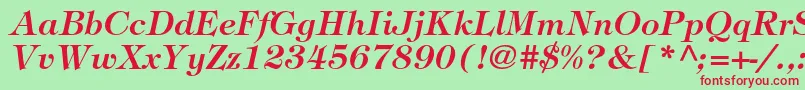 TiffanystdDemiitalic Font – Red Fonts on Green Background