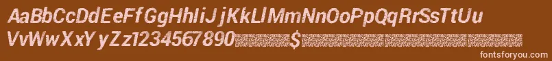 Piratedisco-Schriftart – Rosa Schriften auf braunem Hintergrund