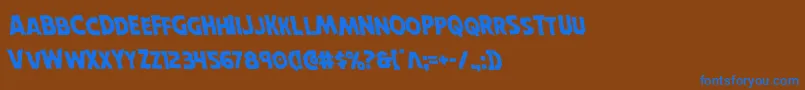 Horroweenleft Font – Blue Fonts on Brown Background