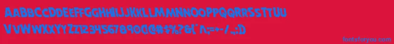 Horroweenleft Font – Blue Fonts on Red Background