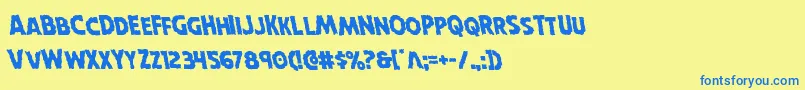 Horroweenleft Font – Blue Fonts on Yellow Background