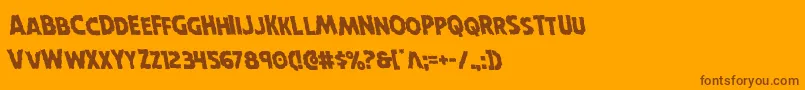 Horroweenleft Font – Brown Fonts on Orange Background