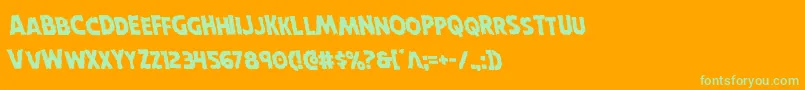 Horroweenleft Font – Green Fonts on Orange Background