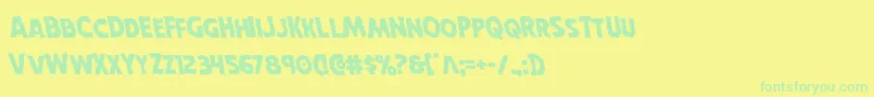 Horroweenleft Font – Green Fonts on Yellow Background