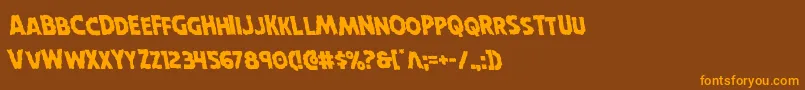 Horroweenleft Font – Orange Fonts on Brown Background