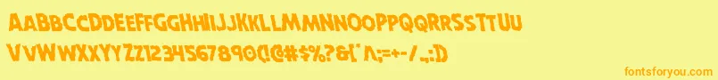 Horroweenleft Font – Orange Fonts on Yellow Background