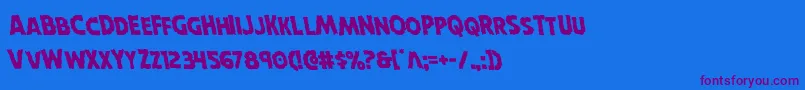 Horroweenleft Font – Purple Fonts on Blue Background
