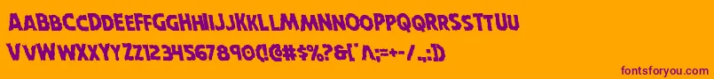 Horroweenleft Font – Purple Fonts on Orange Background