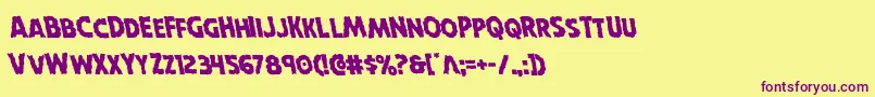 Horroweenleft Font – Purple Fonts on Yellow Background