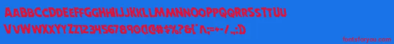 Horroweenleft Font – Red Fonts on Blue Background