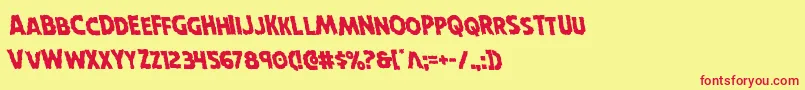 Horroweenleft Font – Red Fonts on Yellow Background