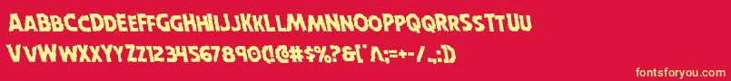 Horroweenleft Font – Yellow Fonts on Red Background