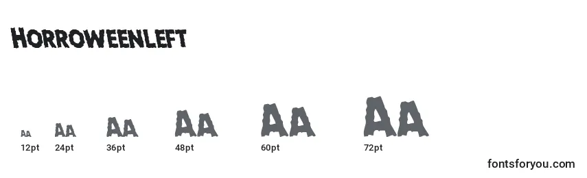Размеры шрифта Horroweenleft