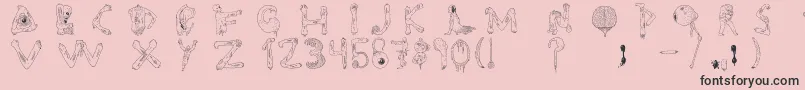 Weitere Informationen zur Tipografia.Zombie.-Schriftart Tipografia.Zombie.-Schriftart – Schwarze Schriften auf rosa Hintergrund