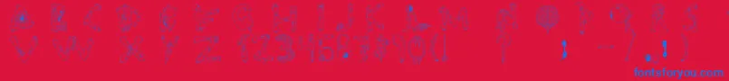 Więcej informacji o czcionce Tipografia.Zombie. Czcionka Tipografia.Zombie. – niebieskie czcionki na czerwonym tle