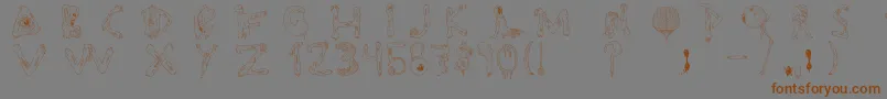 Tipografia.Zombie.-Schriftart – Braune Schriften auf grauem Hintergrund