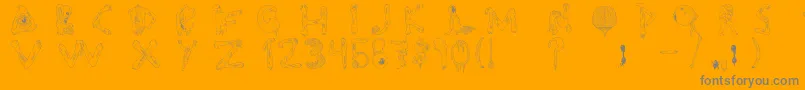 Tipografia.Zombie.-Schriftart – Graue Schriften auf orangefarbenem Hintergrund