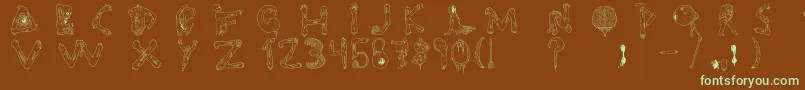 Czcionka Tipografia.Zombie. – zielone czcionki na brązowym tle