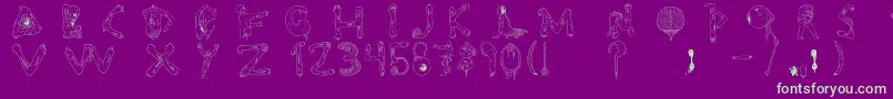 Tipografia.Zombie. Font – Green Fonts on Purple Background