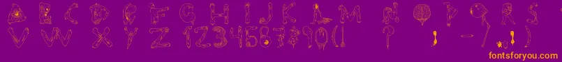 Tipografia.Zombie. Font – Orange Fonts on Purple Background