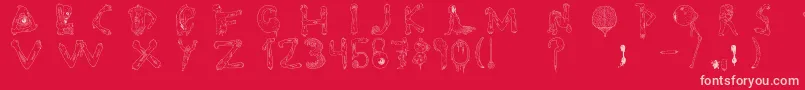 Czcionka Tipografia.Zombie. – różowe czcionki na czerwonym tle