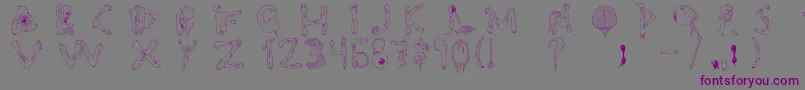 Шрифт Tipografia.Zombie. – фиолетовые шрифты на сером фоне