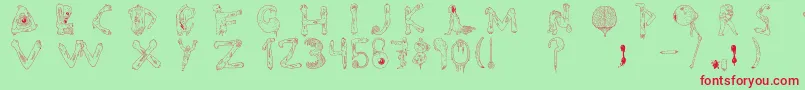 Tipografia.Zombie. Font – Red Fonts on Green Background