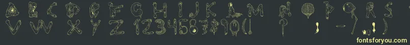 Tipografia.Zombie.-Schriftart – Gelbe Schriften auf schwarzem Hintergrund