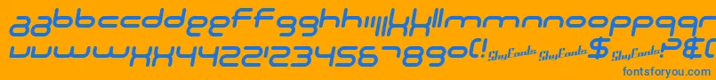 SfTechnodelightNsItalic Font – Blue Fonts on Orange Background
