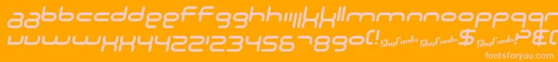 SfTechnodelightNsItalic Font – Pink Fonts on Orange Background