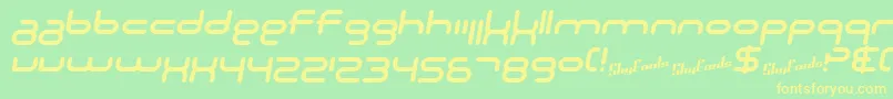 SfTechnodelightNsItalic Font – Yellow Fonts on Green Background