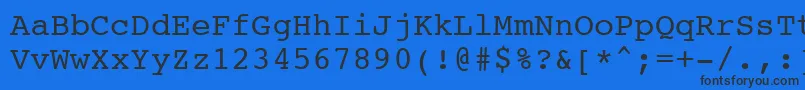 フォントCourier10PitchBt – 黒い文字の青い背景