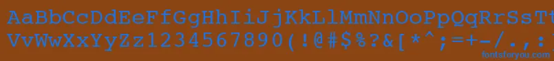 フォントCourier10PitchBt – 茶色の背景に青い文字