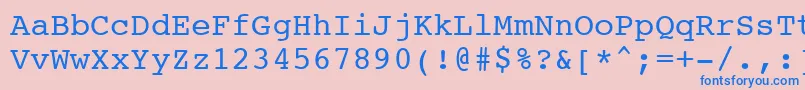 フォントCourier10PitchBt – ピンクの背景に青い文字